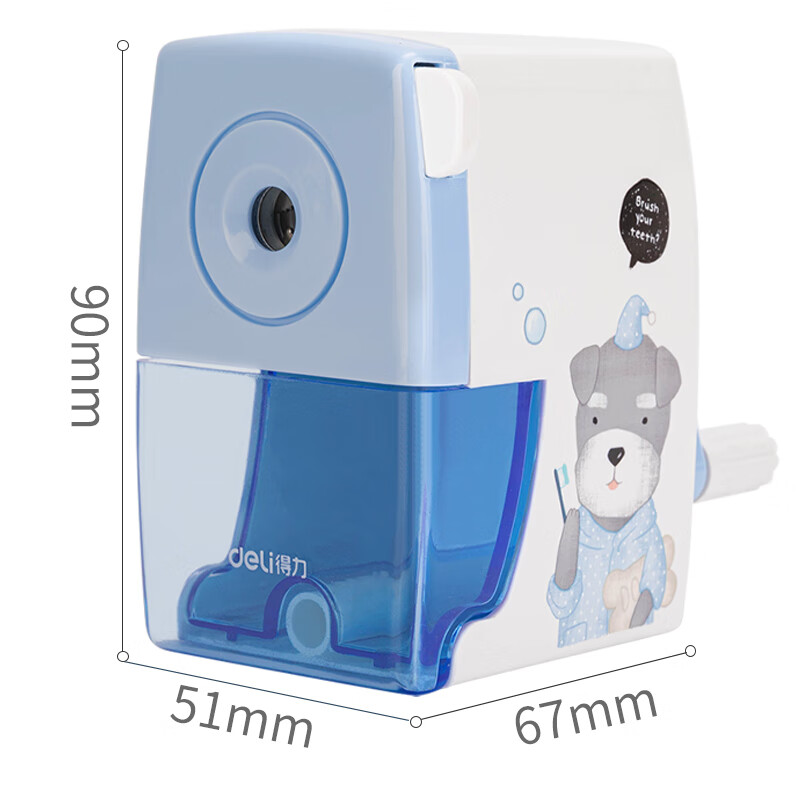 得力(deli)黑白经典学生手摇削笔机/铅笔削笔器/转笔刀开学 蓝色 0610