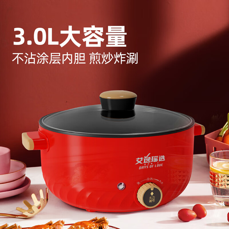 艾逸瑶选 TMS-R30B 故乡味道多功能电煮锅电火锅3L 红色