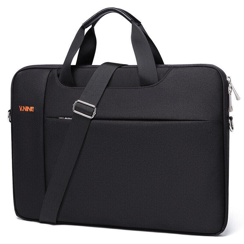 The 9th city v. nine business computer bag 13.3 inches male and female Apple Lenovo Xiaoxin Dell portable one shoulder special bag laptop horizontal briefcase vd0bv11982j black