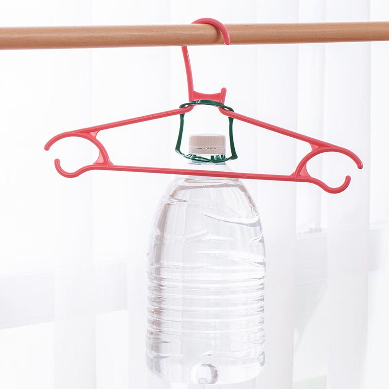 茶花（CHAHUA） 茶花塑料衣架家用成人衣撑凉衣架挂钩无痕衣柜晾衣服架子 【10只】颜色随机