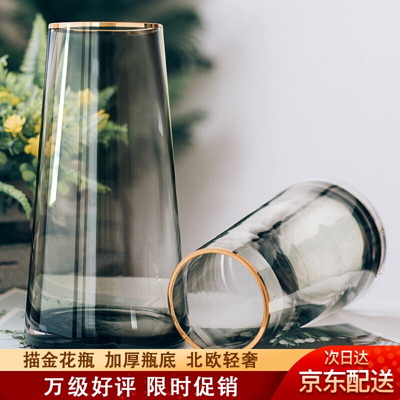 Cuttlefish glass vase Nordic style light luxury painting Phnom Penh vase ornaments hydroponic rich bamboo rose lily flowers living room desktop dry flower arranger 0401