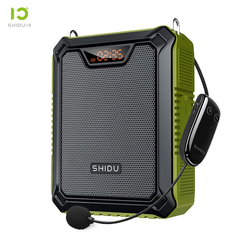 Shidu sd-m1000 UHF Wireless Bluetooth loudspeaker little bee guide explains security dredging and shouting sound 30W high-power outdoor three defense army green