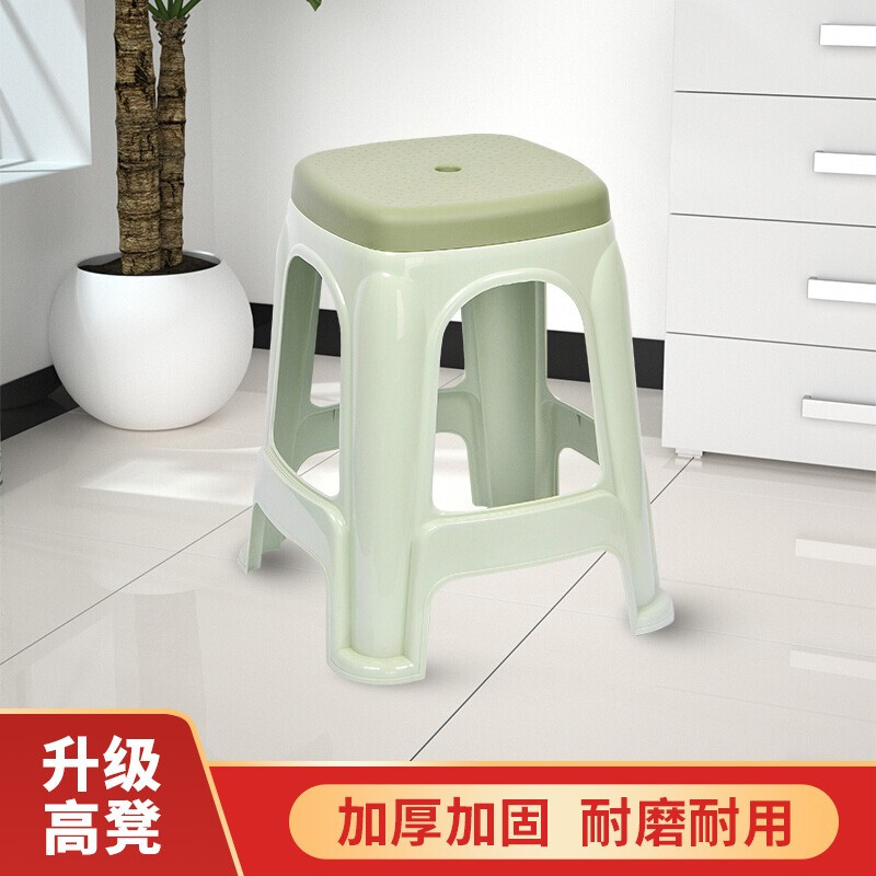 Duxiaoxiu plastic stool [thickened and wear-resistant] household leisure dining chair bench square stool Nordic Green