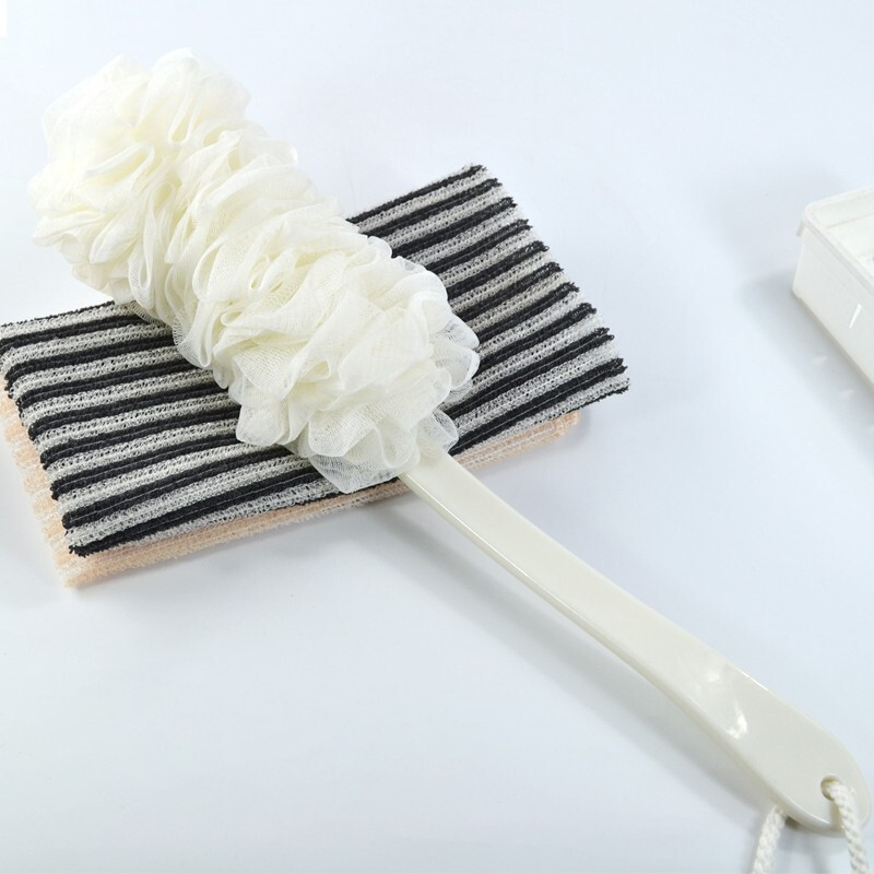 Spring breeze bath ball long handle bath brush men's and women's universal bath towel back rubbing towel skin friendly soft exfoliating back rubbing bath artifact