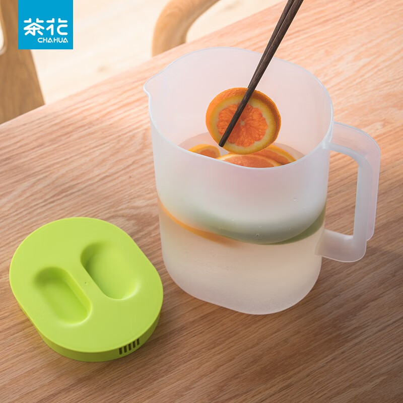 茶花（CHAHUA）茶花冷水壶 塑料大容量透明凉水壶凉水杯果汁壶冷饮壶 【2.2L】优乐凉水壶L-透明白