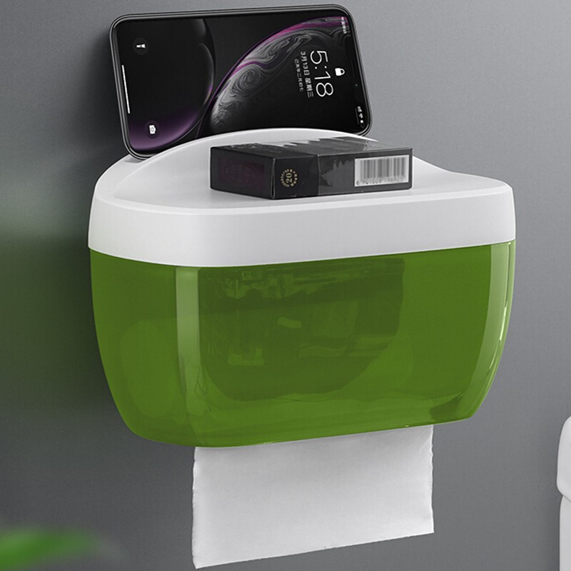 Mengting toilet toilet tissue box toilet carton hole free wall hanging toilet carton roll carton toilet toilet toilet paper holder fresh green a58408