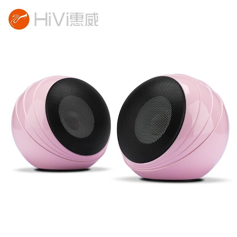 Huiwei HiVi s3plus true wireless Bluetooth speaker portable talkable TWS single group music ball tablet mobile phone desktop notebook desktop computer audio Cherry Blossom powder