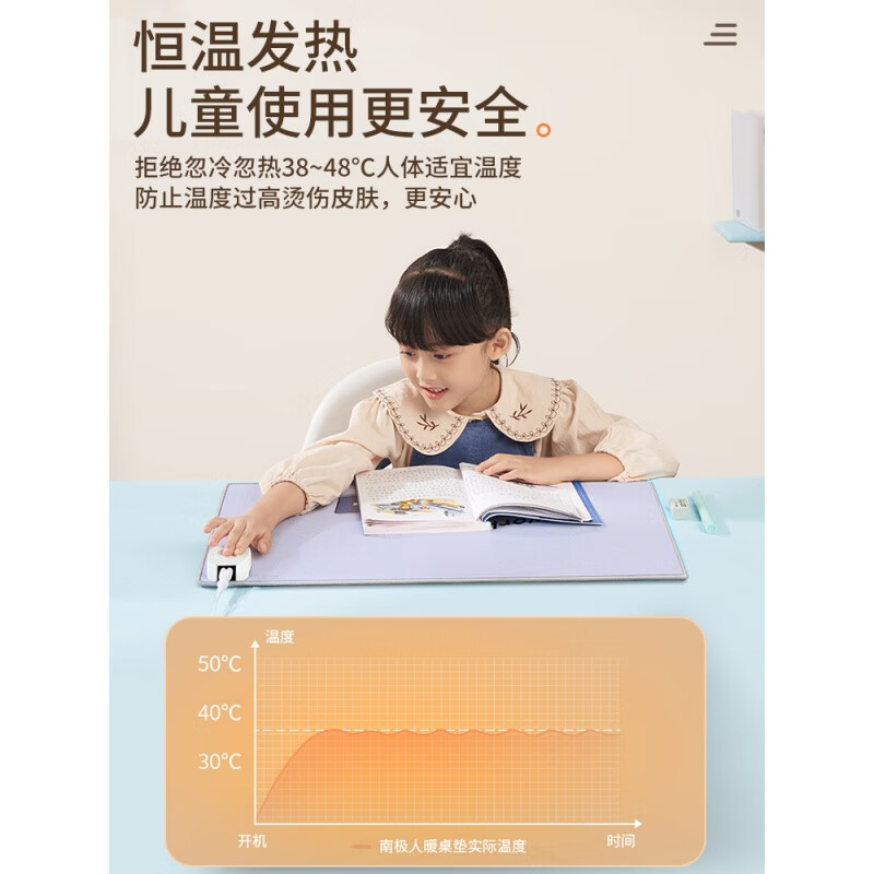 南极人暖桌垫加热超大桌面发热垫女生电脑办公室暖手垫 时尚猫【2021全新升级 60*36cm】无极温控