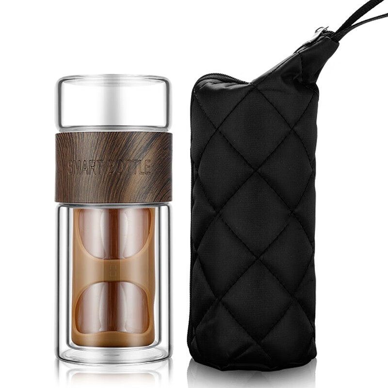 Jiabai double glass creative portable business men's and women's large capacity tea separation and filtration office tea making cup 200ml travel version