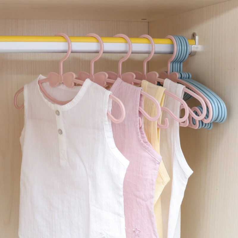 Bamboo twig children's clothes hanger children's clothes hanger baby baby clothes hanger butterfly plastic clothes hanger dry and wet traceless non slip clothes hanger 10 pieces