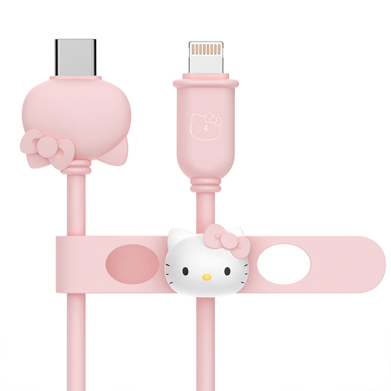 Hello Kitty Apple PD fast charging data cable iphone11pro / xsmax / XR / 8p mobile phone type-C to lightning charger cable flash charging adapter coral powder