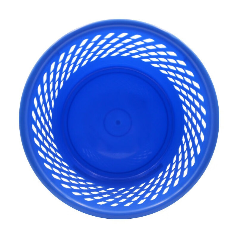 史泰博 金属网状垃圾桶 塑料垃圾桶 圆形方形纸篓垃圾桶家用办公 蓝色 塑料镂空圆形 25.5*25.5*26cm