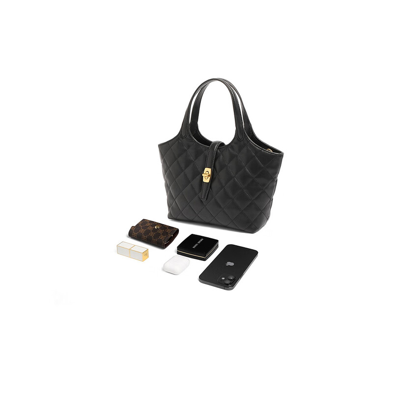 百丽2023冬季新商场同款简约休闲单肩斜挎手提托特包X6838DX3 黑色 F