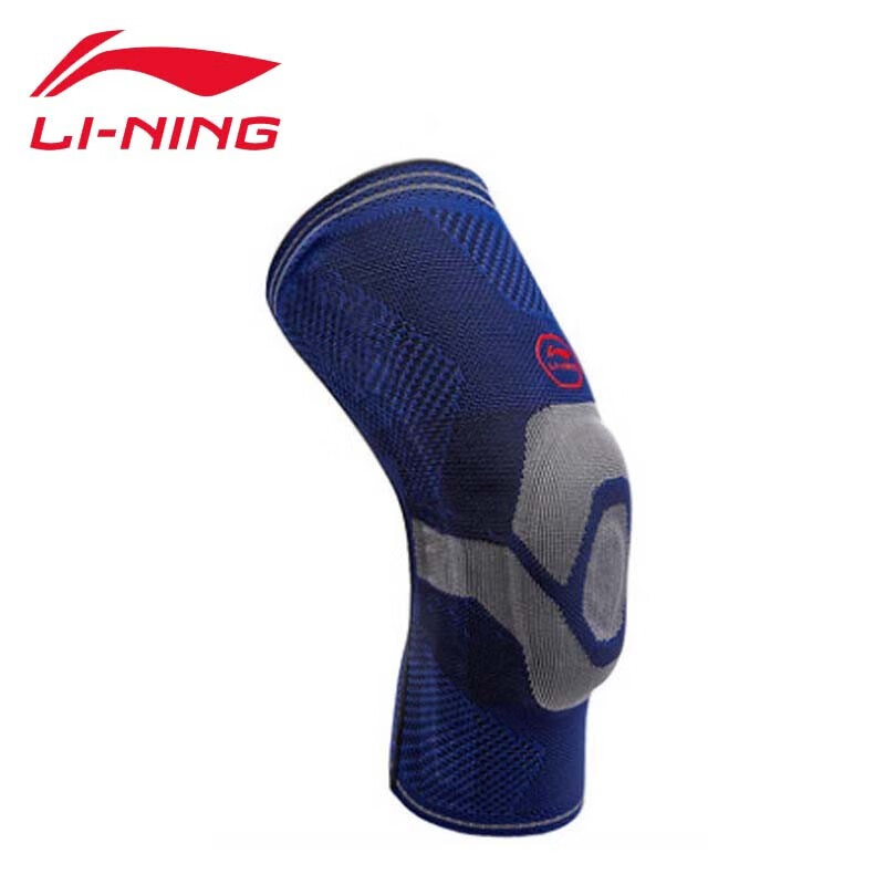Li Ning knee protection basketball running mountaineering leg protection sports knee protection silicone spring protection support knitting breathable men's and women's meniscus patella protection leg protection Navy Blue XXL