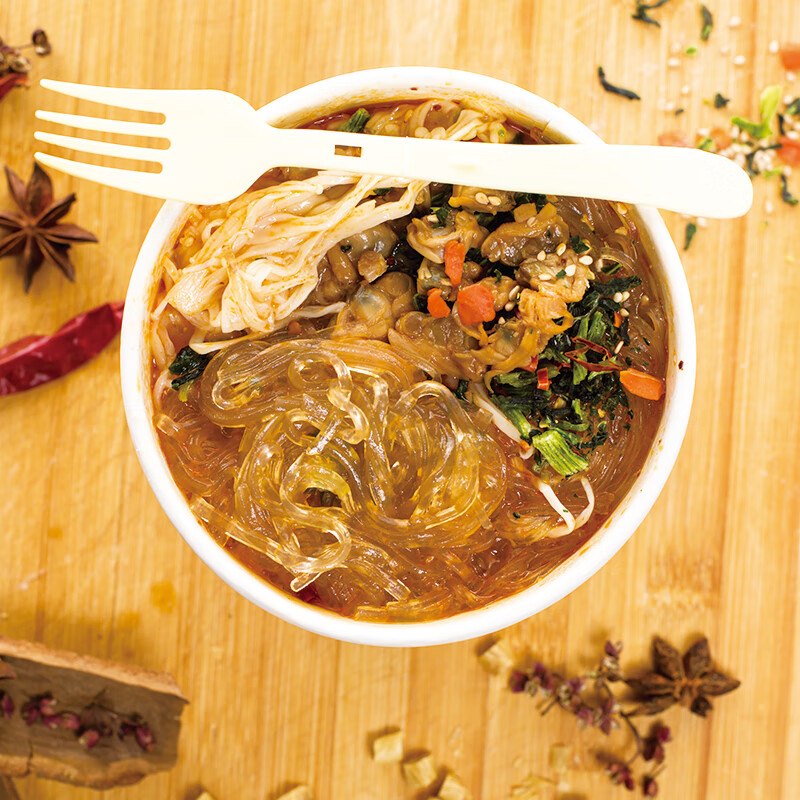 聚春园官方花甲粉桶装网红免煮方便速食粉丝即食米线土豆粉马铃薯制粉 花甲粉*6