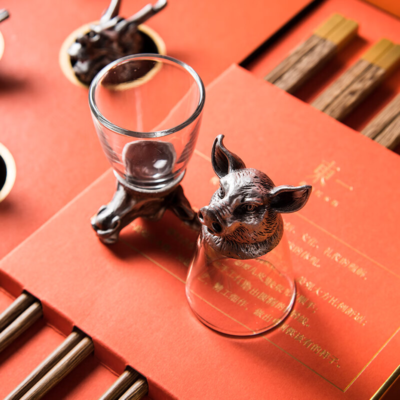 清朴堂 中国宴鸡翅款五人装筷箸生肖文化集合商务送礼高端餐席姓氏定制 中国宴鸡翅款