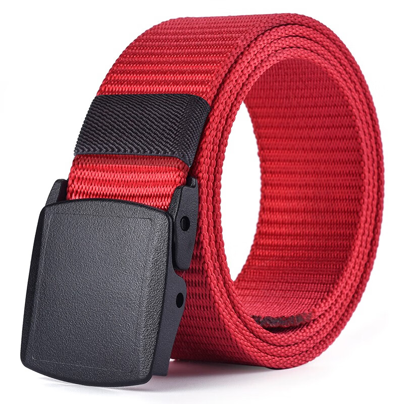 Extremely (JEVI) men's canvas benmingnian red belt no hole red trouser belt no metal canvas belt men's d-101 red 120cm