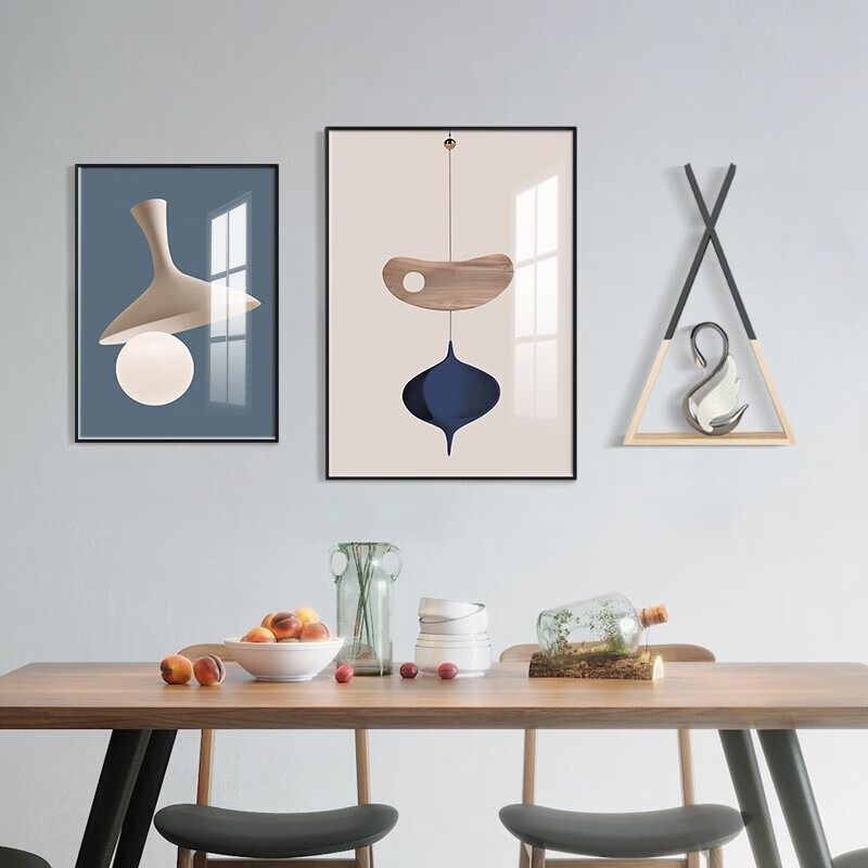 Long time no see modern restaurant decoration painting living room mural background wall hanging painting warm time (aluminum metal frame + plexiglass) left 30 * 40 right 40 * 55 + shelf 23 * 39