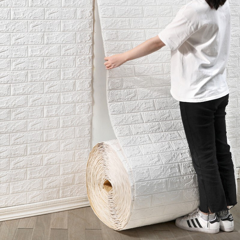 FOOJO wallpaper self adhesive bedroom warm 3D solid wall sticker background wall foam brick decoration waterproof waterproof and strong sticker 10 meters