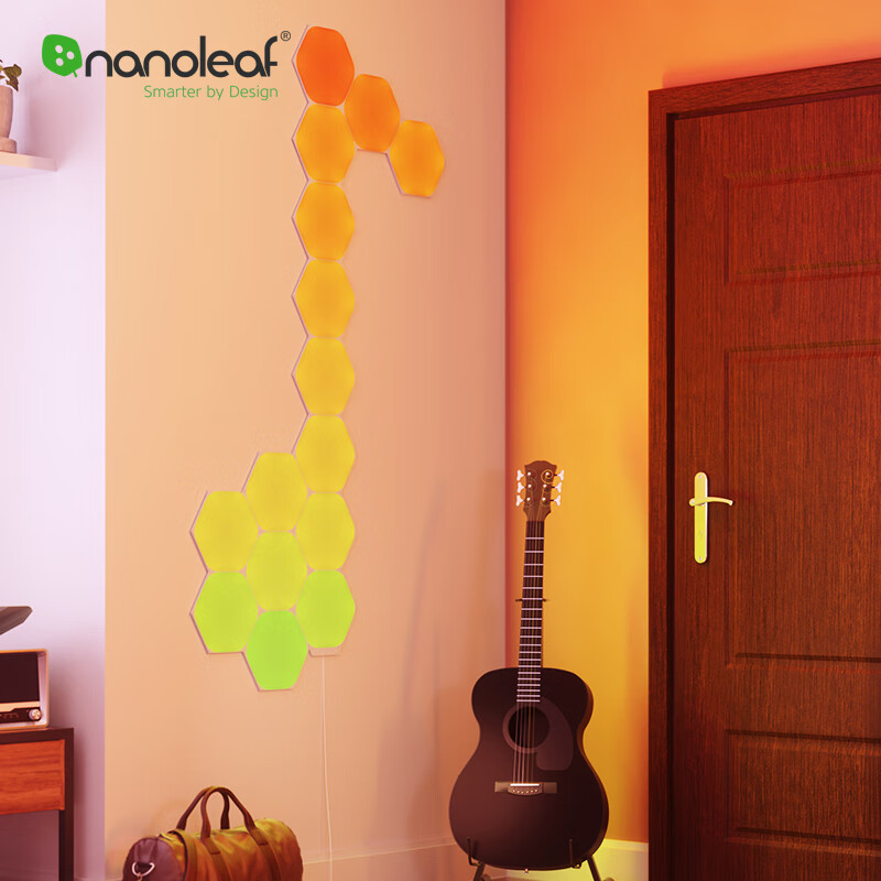 Intelligent hexagonal light note pattern 15 piece homekit voice control light bar KTV music rhythm sensing light LED touch sensing