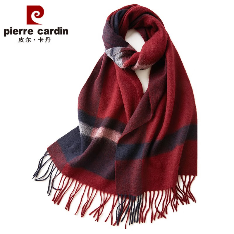 Pilkadan cashmere scarf women's winter warm fashion Plaid women's scarf Bib gift bag e21tm5208 crimson