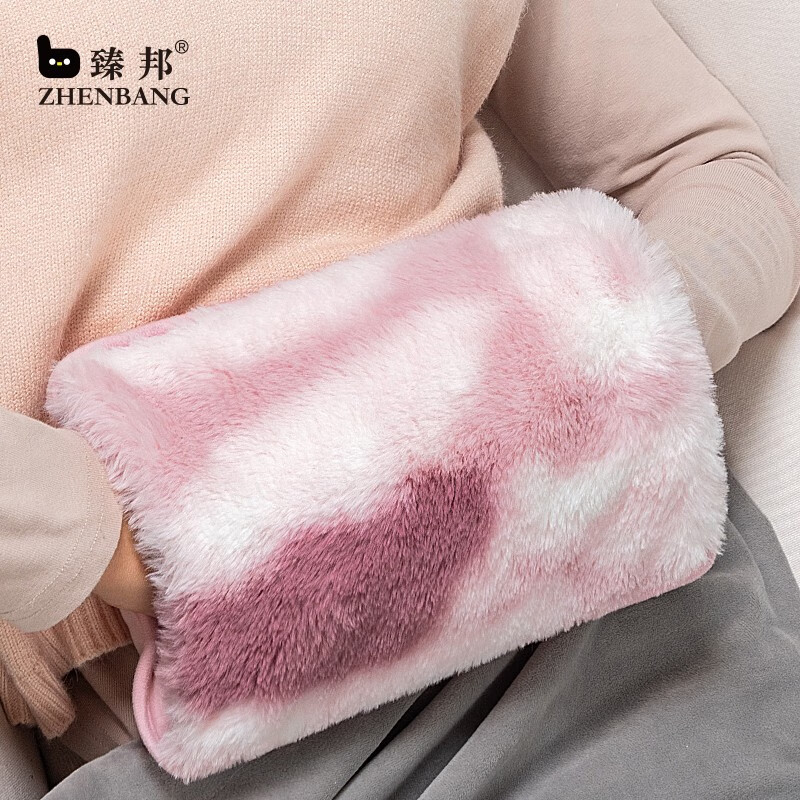 Zhenbang hot water bag warm hand treasure warm baby electric heating treasure electric heating treasure close to body warmth injected hot water bag intelligent charging explosion-proof warm water bag pink white