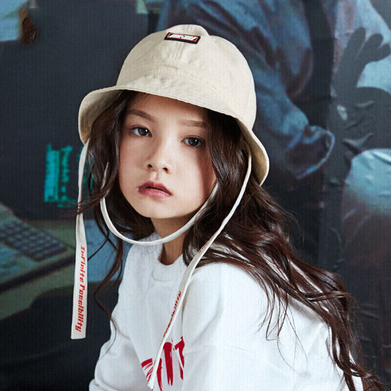 Omto original trendy children's hat female sun hat Korean baseball cap 6-12 year old boys' and girls' duck tongue CAP baby travel sunscreen cap khaki color uniform size