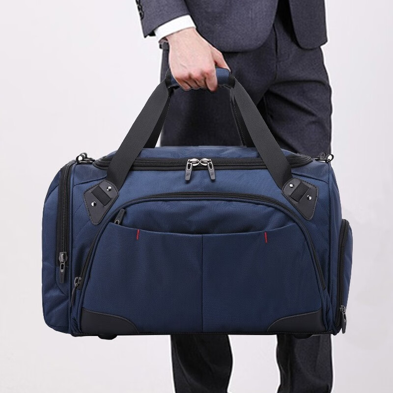 Buweisi SL016 dark blue travel bag travel bag men's hand luggage bag fitness bag large capacity business short trip travel bag sports bag