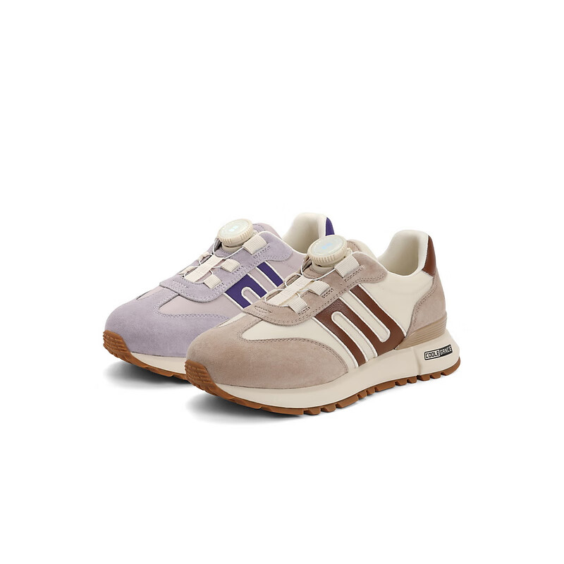 百丽跑道阿甘鞋童鞋2023秋季新商场同款复古运动慢跑鞋YT002C83 棕色 34