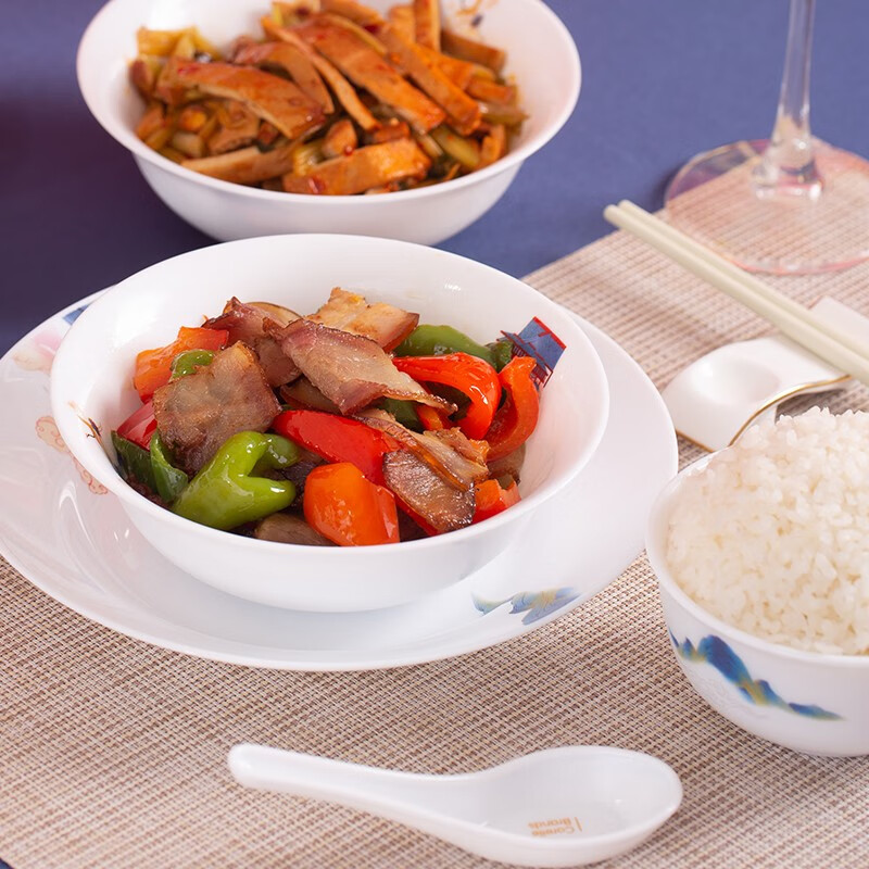 康宁餐具 冰萃玲珑 盛世鸣和餐具 冰萃玲珑盛世鸣和餐具42件套 42头