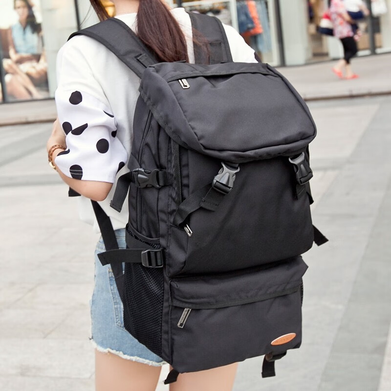 Landcase backpack men's leisure large capacity Travel Backpack women's outdoor short trip luggage bag travel backpack men's multifunctional mountaineering bag student schoolbag 8051 black small