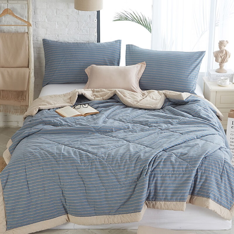 伊伊爱 XB-8XW-01 印花水洗夏被(计价单位：床) 致尚品格蓝 200*230cm