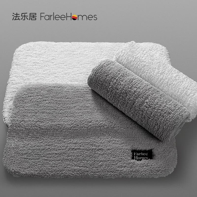 Faleju water absorbing floor mat bathroom door mat bedroom bathroom door non slip foot mat household carpet 60 * 90cm temperament gray