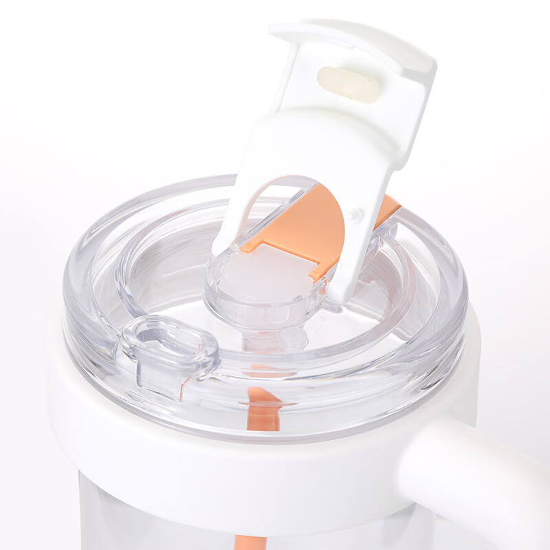 乐扣乐扣（locknlock）耐热耐冷吸管直饮双饮杯广口设计舒适把手1000ml大容量办公室水杯 HLC535WHTFU白色 1L 1个