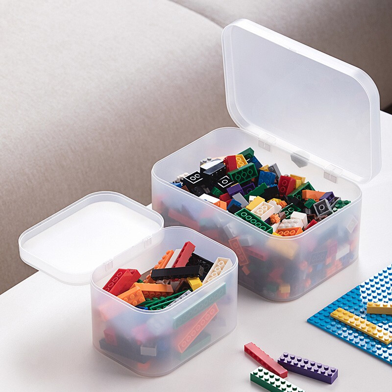 茶花（CHAHUA）茶花收纳盒桌面小盒子收纳格半透明磨砂 美纳带把手收纳盒150006