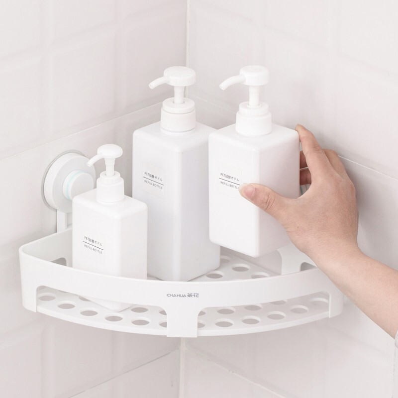 Camellia toilet storage rack bathroom non perforated toilet bathroom bathroom bathroom washroom washing rack table shower room kitchen wall hanging storage rack triangle 255010
