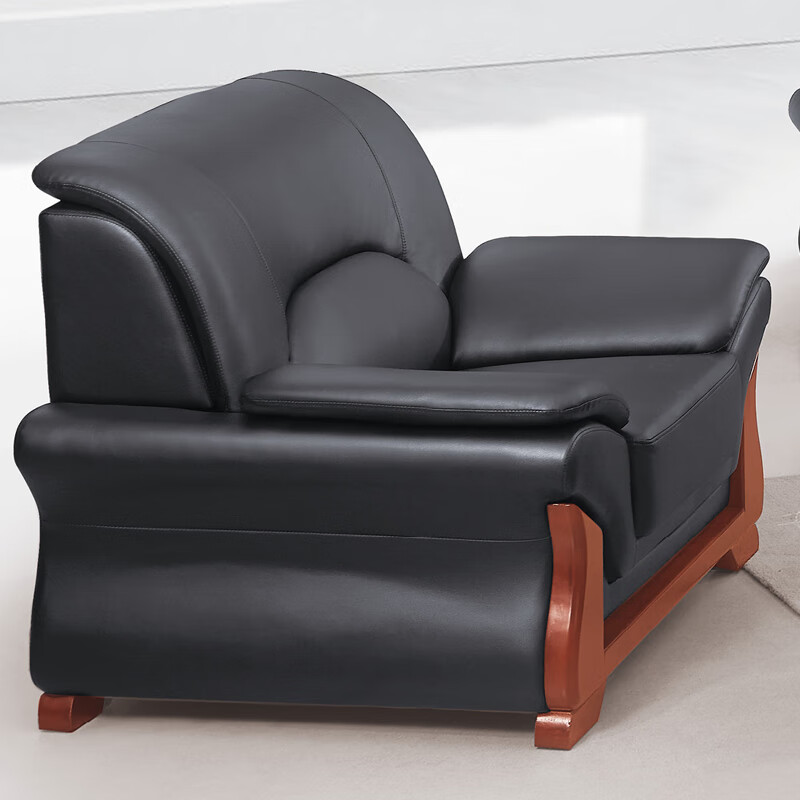 臻远ZYJJ-80284办公沙发茶几组合简约会客沙发商务皮沙发 西皮三人位