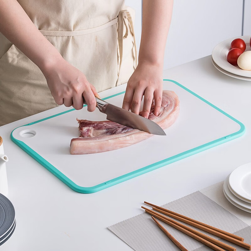 茶花切菜板砧板粘板辅食厨房塑料家用菜板架刀板壁挂面板 海波尔防滑砧板 M（024002）