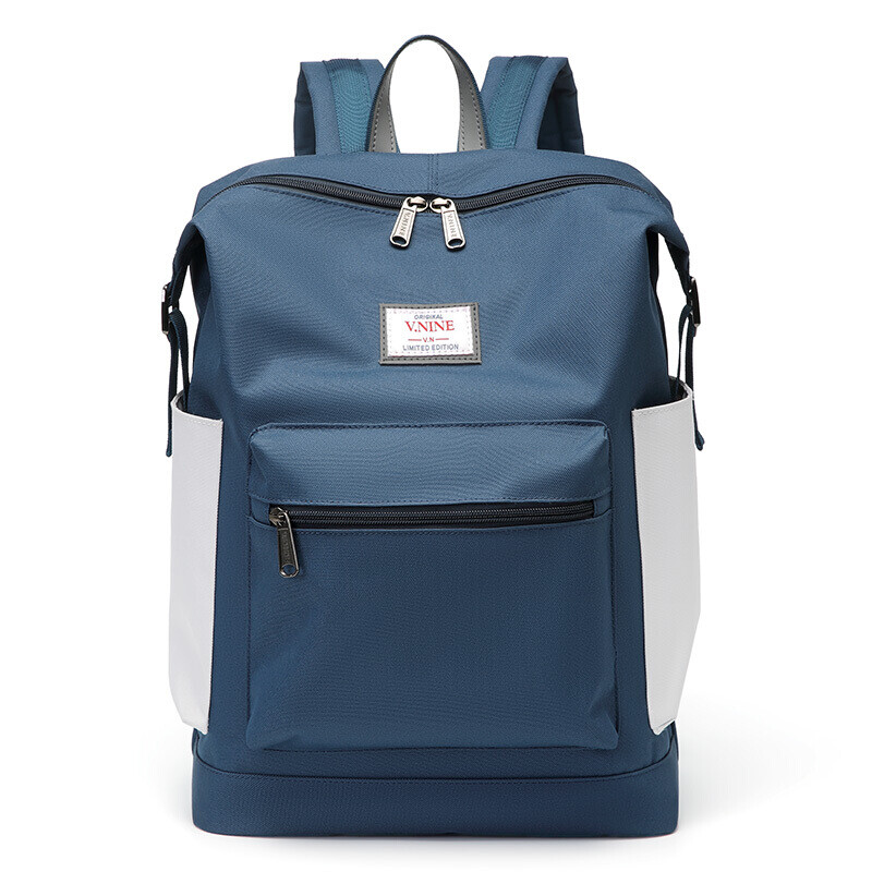 The 9th city v. nine backpack men's anti splash traveling backpack large capacity 15.6 inch computer bag campus couple college and middle school schoolbag female vd0bv33958j Rhine blue