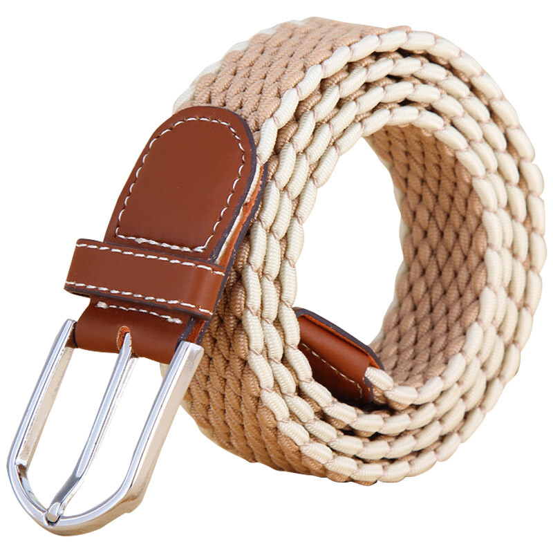 Maxvivi belt men's and women's upgraded version men's elastic woven elastic waist women's belt canvas belt wpd843298 Khaki