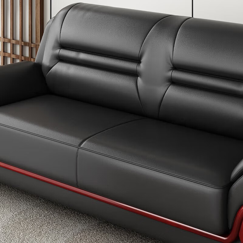 臻远ZYJJ-80273 办公室沙发简约商务沙发茶几组合休闲沙发 牛皮三人位