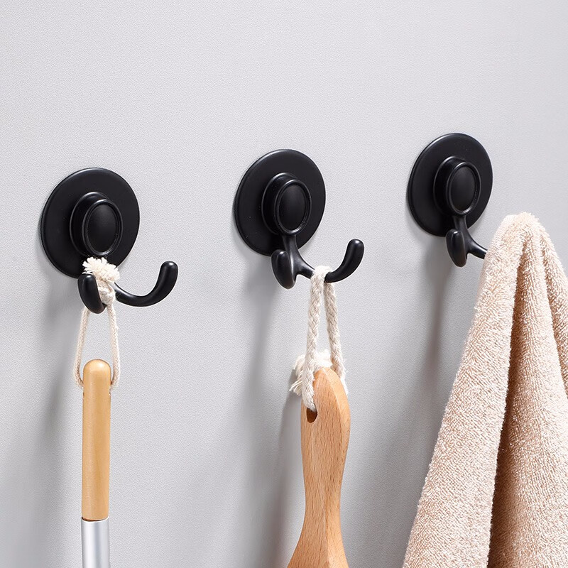 Hu xiansen ， hook sticking and hanging clothes hook without punching ， hook sticking in kitchen, bathroom, towel rack hanging in bathroom, clothes hook hanging in wardrobe behind door ， 3 sets