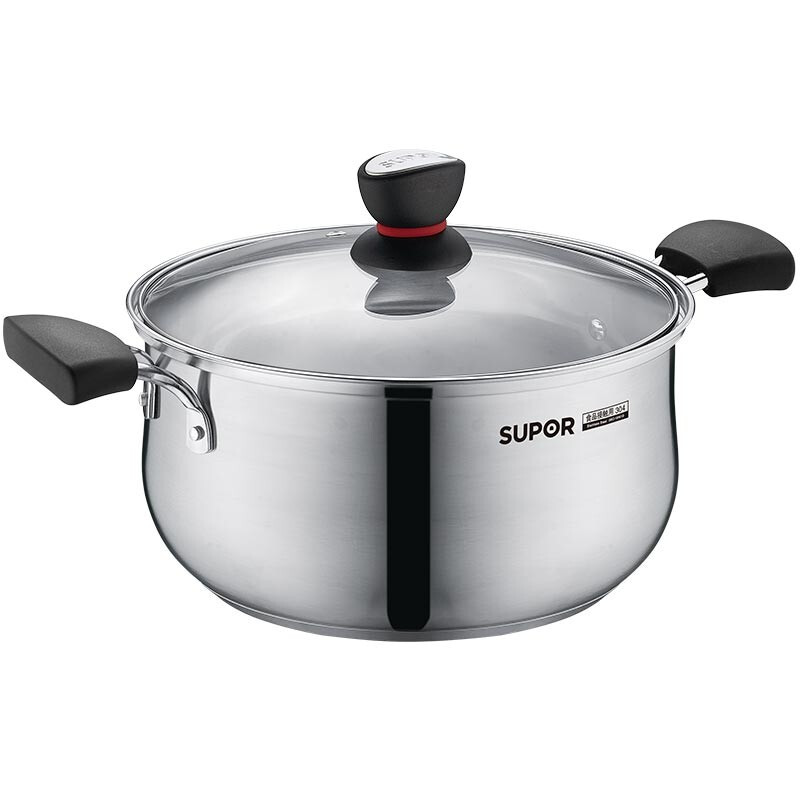 SUPOR small red circle fashion 304 stainless steel 24cm soup pot stew st24h1