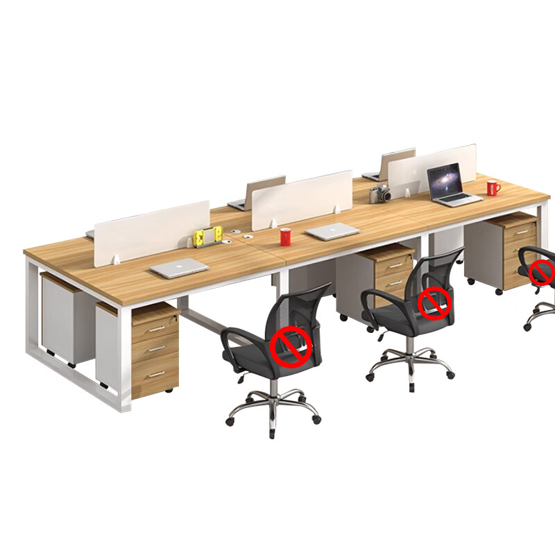 臻远 GWG-04 简约职员桌办公桌屏风工作卡位 对坐六人位含柜