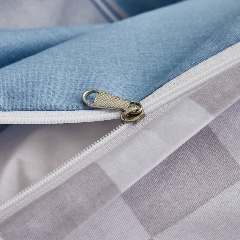 洁丽雅 全棉奢享四件套双人被200*230cm小清新ins风双人床品 格调-兰 1.8米