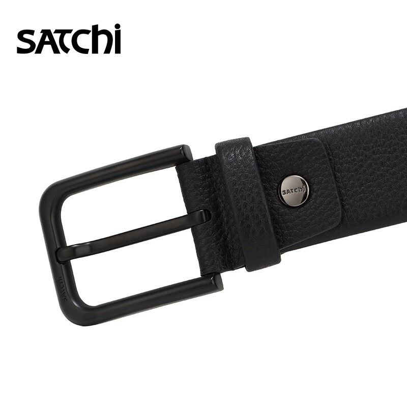 Satchi top leather fashionable simple business men's belt youth gift box fd04064-2h black