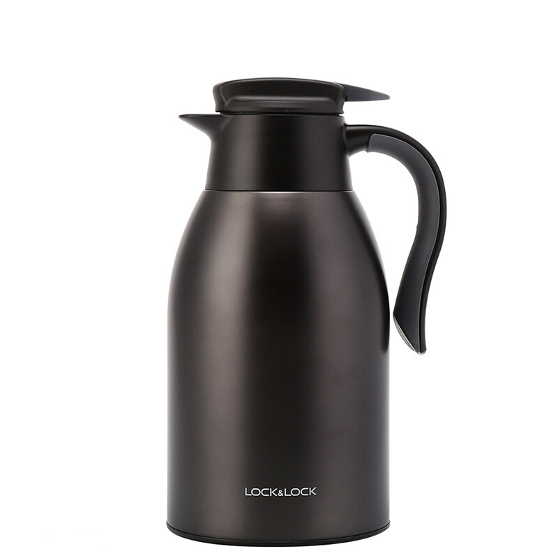 Lekou lekou household 304 stainless steel vacuum thermos large capacity thermos thermos thermos thermos thermos thermos thermos thermos thermos thermos thermos coffee pot tea bottle large black 2.2L
