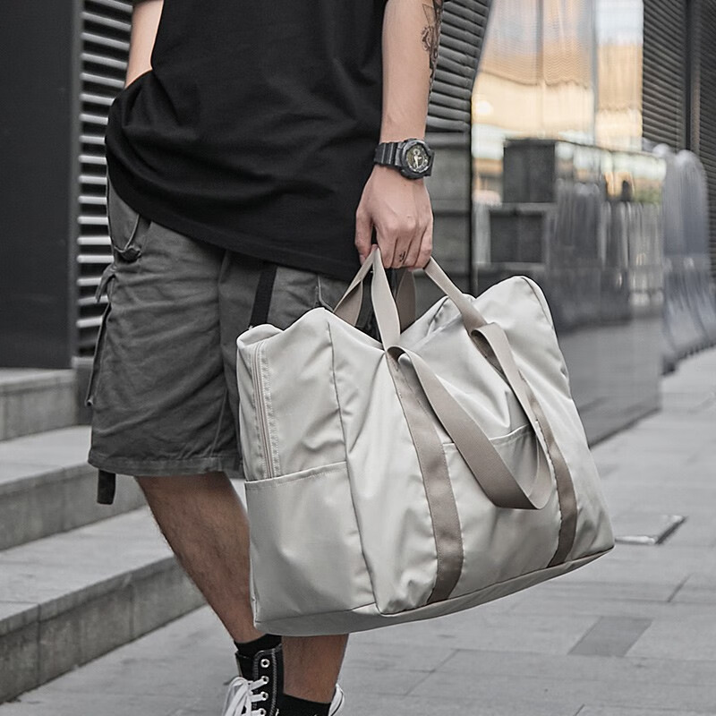 Light rider short distance travel bag men's small hand luggage bag sports fitness bag women's light foldable luggage bag large capacity travel bag men's 6028 Khaki