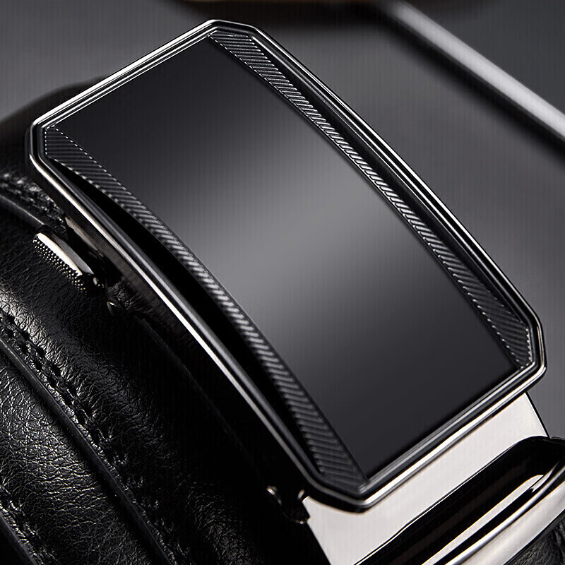 Bosdenton men's belt automatic buckle leisure simple leather middle-aged and young people's belt business belt bj4201041 black 115-125