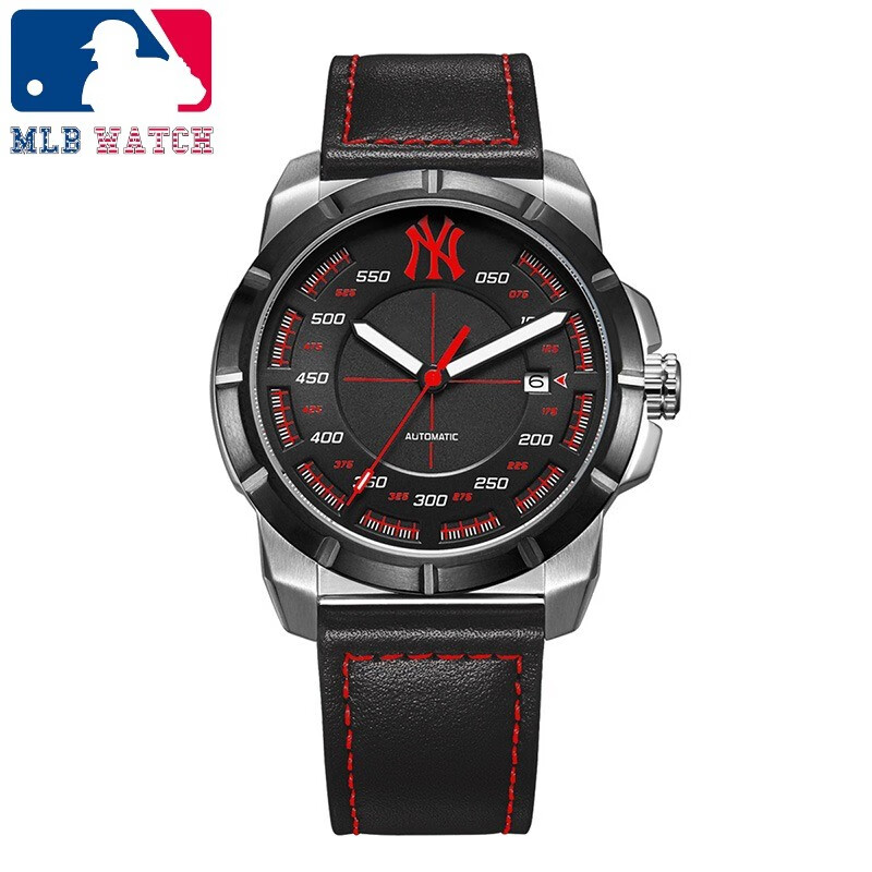 American Professional Baseball (MLB) European and American trend watch men's waterproof belt watch luminous full-automatic hollow out mechanical watch mlb-fx010-1